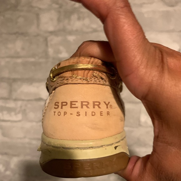 Gold and tan Sperry Top Slider size 7 - Picture 4 of 8